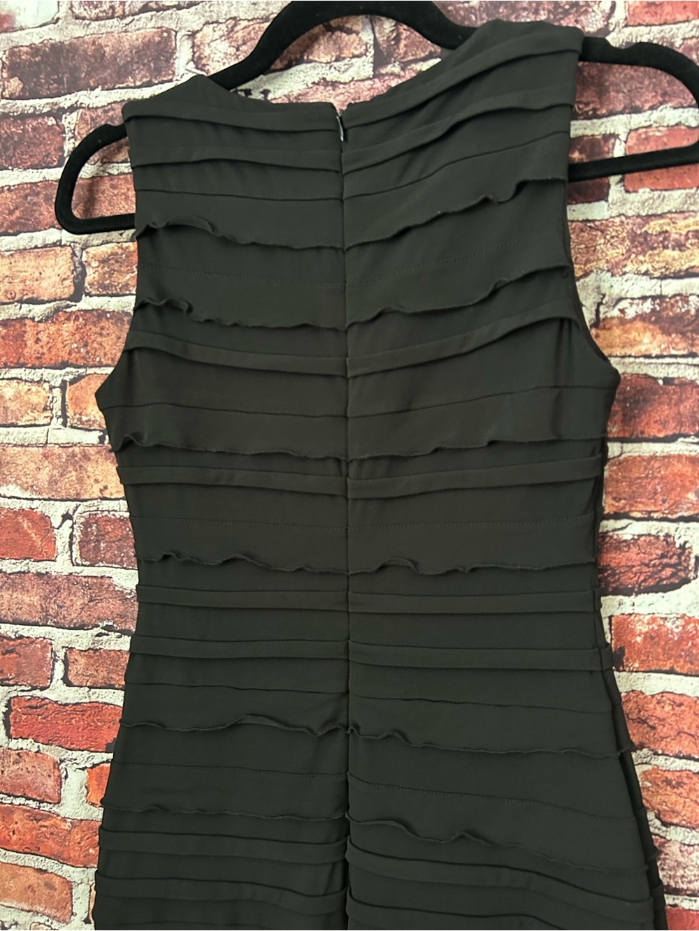 Calvin Klein Black Ruffle Cocktail Dress Size 2 Petite - Picture 5 of 12